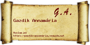 Gazdik Annamária névjegykártya